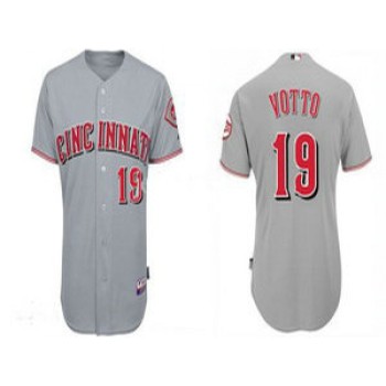 Reds #19 Joey Votto Grey Cool Base Stitched MLB Jersey Reds #19 Joey Votto Grey Cool Base Stitched MLB Jersey
