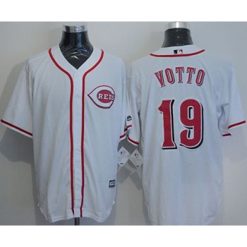 Reds #19 Joey Votto White New Cool Base Stitched MLB Jersey Reds #19 Joey Votto White New Cool Base Stitched MLB Jersey