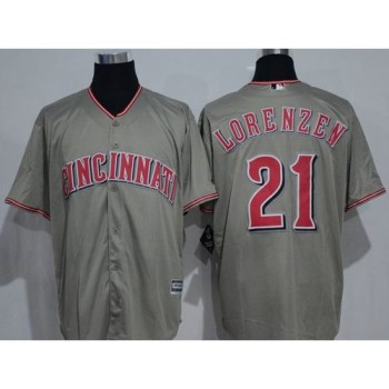 Reds #21 Michael Lorenzen Grey New Cool Base Stitched MLB Jersey Reds #21 Michael Lorenzen Grey New Cool Base Stitched MLB Jersey