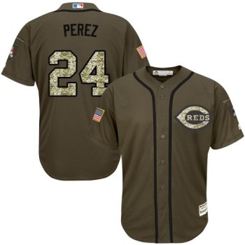 Reds #24 Tony Perez Green Salute to Service Stitched MLB Jersey Reds #24 Tony Perez Green Salute to Service Stitched MLB Jersey