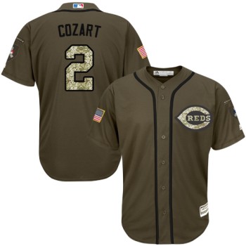 Reds #2 Zack Cozart Green Salute to Service Stitched Youth MLB Jersey Reds #2 Zack Cozart Green Salute to Service Stitched Youth MLB Jersey