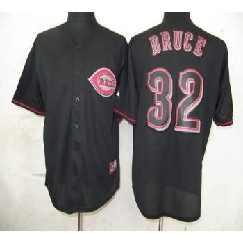 Reds #32 Jay Bruce Black Fashion Stitched MLB Jersey Reds #32 Jay Bruce Black Fashion Stitched MLB Jersey