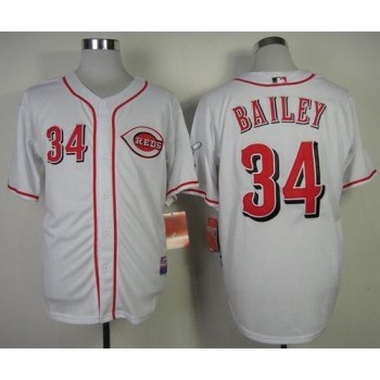 Reds #34 Homer Bailey White Cool Base Stitched MLB Jersey Reds #34 Homer Bailey White Cool Base Stitched MLB Jersey