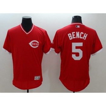 Reds #5 Johnny Bench Red Flexbase Authentic Collection Cooperstown Stitched MLB Jersey Reds #5 Johnny Bench Red Flexbase Authentic Collection Cooperstown Stitched MLB Jersey