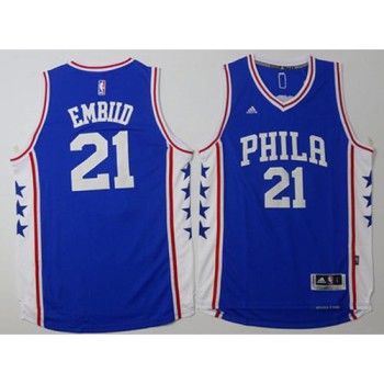 Revolution 30 76ers #21 Joel Embiid Blue Stitched NBA Jersey Revolution 30 76ers #21 Joel Embiid Blue Stitched NBA Jersey