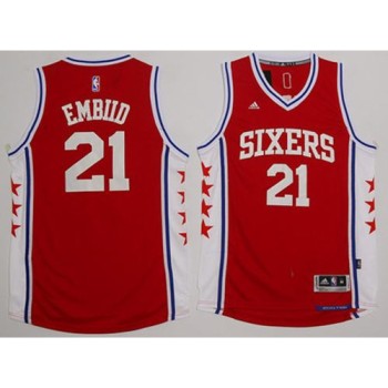 Revolution 30 76ers #21 Joel Embiid Red Stitched NBA Jersey Revolution 30 76ers #21 Joel Embiid Red Stitched NBA Jersey
