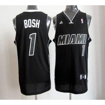 Revolution 30 Heat #1 Chris Bosh Black/White Stitched NBA Jersey Revolution 30 Heat #1 Chris Bosh Black/White Stitched NBA Jersey