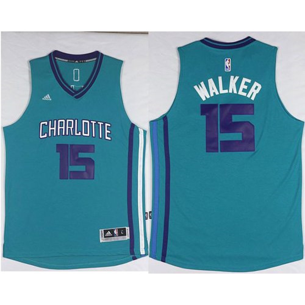 Revolution 30 Hornets #15 Kemba Walker Light Blue Stitched NBA Jersey