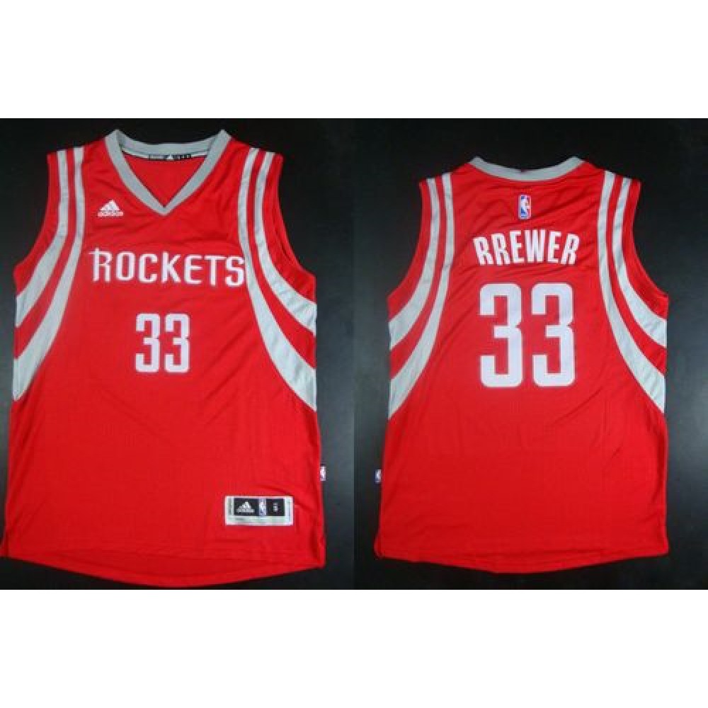 Revolution 30 Rockets #33 Corey Brewer Red Road Stitched NBA Jersey