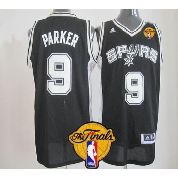 Revolution 30 Spurs #9 Tony Parker Black Finals Patch Stitched NBA Jersey Revolution 30 Spurs #9 Tony Parker Black Finals Patch Stitched NBA Jersey