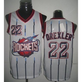 Rockets #22 Clyde Drexler White Throwback Stitched NBA Jersey Rockets #22 Clyde Drexler White Throwback Stitched NBA Jersey