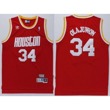Rockets #34 Hakeem Olajuwon Red Throwback Stitched NBA Jersey Rockets #34 Hakeem Olajuwon Red Throwback Stitched NBA Jersey