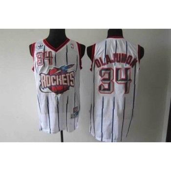 Rockets #34 Hakeem Olajuwon White Throwback Stitched NBA Jersey Rockets #34 Hakeem Olajuwon White Throwback Stitched NBA Jersey