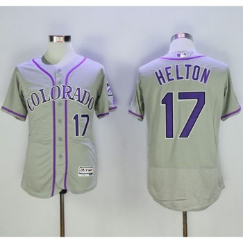 Rockies #17 Todd Helton Grey Flexbase Authentic Collection Stitched MLB Jersey Rockies #17 Todd Helton Grey Flexbase Authentic Collection Stitched MLB Jersey