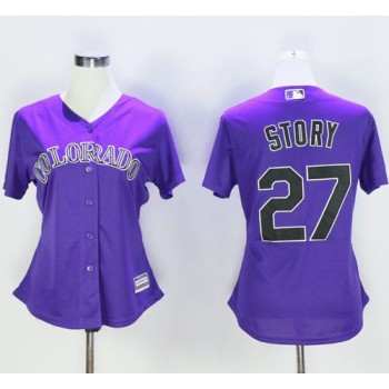 Rockies #27 Trevor Story Purple Women's Alternate Stitched MLB Jersey Rockies #27 Trevor Story Purple Women's Alternate Stitched MLB Jersey