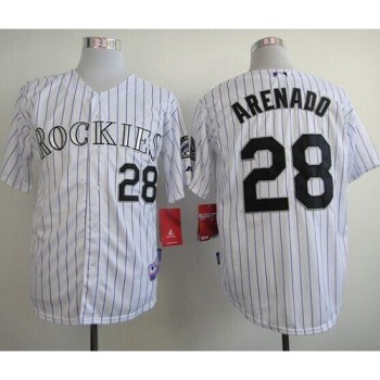 Rockies #28 Nolan Arenado White Cool Base Stitched MLB Jersey Rockies #28 Nolan Arenado White Cool Base Stitched MLB Jersey
