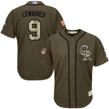 Rockies #9 DJ LeMahieu Green Salute to Service Stitched MLB Jersey Rockies #9 DJ LeMahieu Green Salute to Service Stitched MLB Jersey