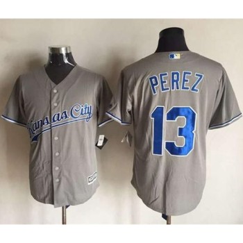 Royals #13 Salvador Perez New Grey Cool Base Stitched MLB Jersey Royals #13 Salvador Perez New Grey Cool Base Stitched MLB Jersey