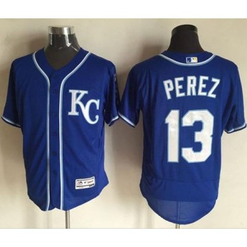 Royals #13 Salvador Perez Royal Blue Flexbase Authentic Collection Stitched MLB Jersey Royals #13 Salvador Perez Royal Blue Flexbase Authentic Collection Stitched MLB Jersey