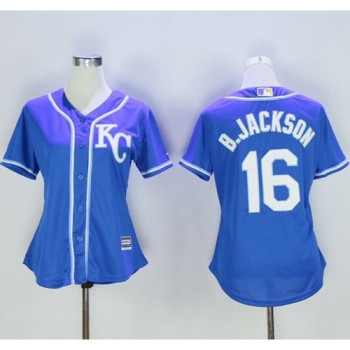 Royals #16 Bo Jackson Blue Women's Alternate 2 Stitched MLB Jersey Royals #16 Bo Jackson Blue Women's Alternate 2 Stitched MLB Jersey