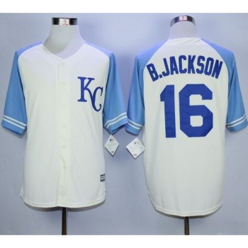 Royals #16 Bo Jackson Cream Exclusive Vintage Stitched MLB Jersey Royals #16 Bo Jackson Cream Exclusive Vintage Stitched MLB Jersey
