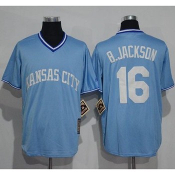 Royals #16 Bo Jackson Light Blue Cooperstown Stitched MLB Jersey Royals #16 Bo Jackson Light Blue Cooperstown Stitched MLB Jersey
