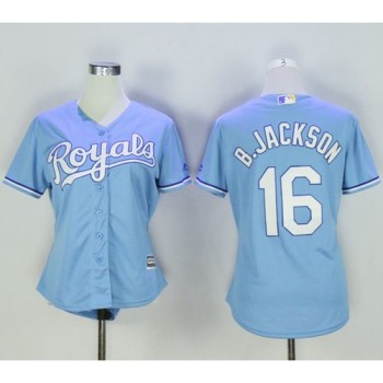 Royals #16 Bo Jackson Light Blue Women's Alternate 1 Stitched MLB Jersey Royals #16 Bo Jackson Light Blue Women's Alternate 1 Stitched MLB Jersey