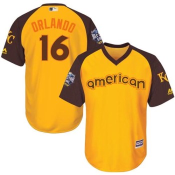 Royals #16 Paulo Orlando Gold 2016 All-Star American League Stitched Youth MLB Jersey Royals #16 Paulo Orlando Gold 2016 All-Star American League Stitched Youth MLB Jersey