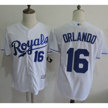 Royals #16 Paulo Orlando White New Cool Base Stitched MLB Jersey Royals #16 Paulo Orlando White New Cool Base Stitched MLB Jersey
