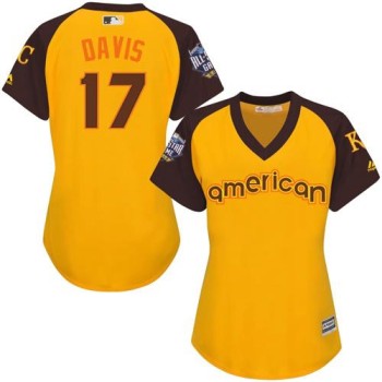Royals #17 Wade Davis Gold 2016 All-Star American League Women's Stitched MLB Jersey Royals #17 Wade Davis Gold 2016 All-Star American League Women's Stitched MLB Jersey