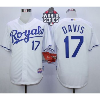 Royals #17 Wade Davis White Cool Base W/2015 World Series Patch Stitched MLB Jersey Royals #17 Wade Davis White Cool Base W/2015 World Series Patch Stitched MLB Jersey