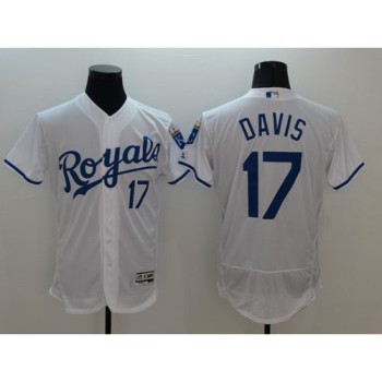 Royals #17 Wade Davis White Flexbase Authentic Collection Stitched MLB Jersey Royals #17 Wade Davis White Flexbase Authentic Collection Stitched MLB Jersey