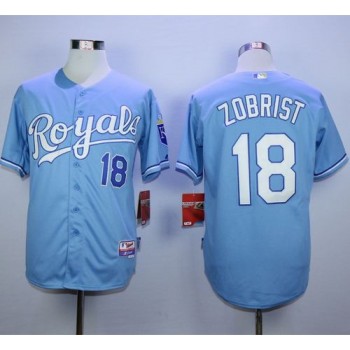 Royals #18 Ben Zobrist Light Blue Alternate 1 Cool Base Stitched MLB Jersey Royals #18 Ben Zobrist Light Blue Alternate 1 Cool Base Stitched MLB Jersey