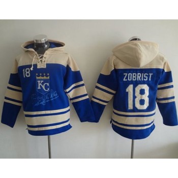 Royals #18 Ben Zobrist Light Blue Sawyer Hooded Sweatshirt MLB Hoodie Royals #18 Ben Zobrist Light Blue Sawyer Hooded Sweatshirt MLB Hoodie