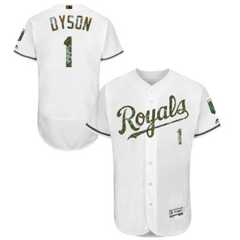 Royals #1 Jarrod Dyson White Flexbase Authentic Collection 2016 Memorial Day Stitched MLB Jersey Royals #1 Jarrod Dyson White Flexbase Authentic Collection 2016 Memorial Day Stitched MLB Jersey
