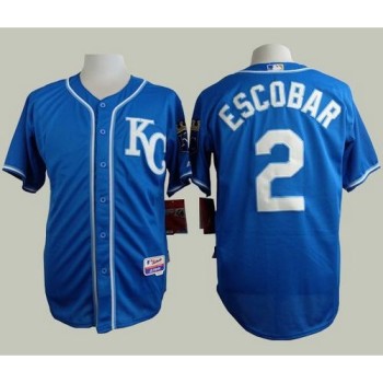 Royals #2 Alcides Escobar Blue Alternate 2 Cool Base Stitched MLB Jersey Royals #2 Alcides Escobar Blue Alternate 2 Cool Base Stitched MLB Jersey