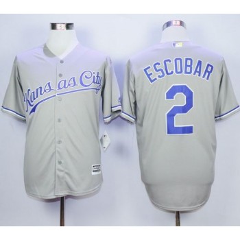 Royals #2 Alcides Escobar Grey New Cool Base Stitched MLB Jersey Royals #2 Alcides Escobar Grey New Cool Base Stitched MLB Jersey