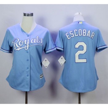 Royals #2 Alcides Escobar Light Blue Home Women's Stitched MLB Jersey Royals #2 Alcides Escobar Light Blue Home Women's Stitched MLB Jersey