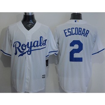 Royals #2 Alcides Escobar White New Cool Base Stitched MLB Jersey Royals #2 Alcides Escobar White New Cool Base Stitched MLB Jersey