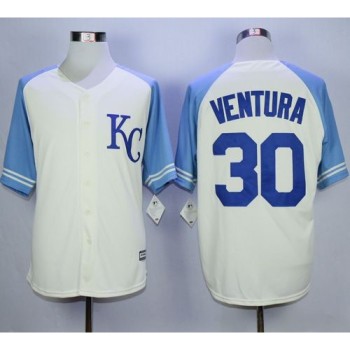 Royals #30 Yordano Ventura Cream Exclusive Vintage Stitched MLB Jersey Royals #30 Yordano Ventura Cream Exclusive Vintage Stitched MLB Jersey
