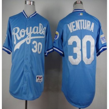 Royals #30 Yordano Ventura Light Blue 1985 Turn Back The Clock Stitched MLB Jersey Royals #30 Yordano Ventura Light Blue 1985 Turn Back The Clock Stitched MLB Jersey
