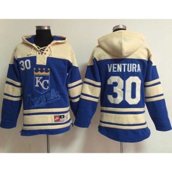 Royals #30 Yordano Ventura Light Blue Sawyer Hooded Sweatshirt MLB Hoodie Royals #30 Yordano Ventura Light Blue Sawyer Hooded Sweatshirt MLB Hoodie