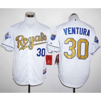 Royals #30 Yordano Ventura White 2015 World Series Champions Gold Program Stitched MLB Jersey Royals #30 Yordano Ventura White 2015 World Series Champions Gold Program Stitched MLB Jersey