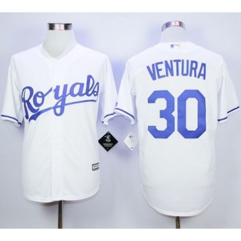 Royals #30 Yordano Ventura White New Cool Base Stitched MLB Jersey Royals #30 Yordano Ventura White New Cool Base Stitched MLB Jersey