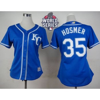 Royals #35 Eric Hosmer Blue Alternate 2 W/2015 World Series Patch Women's Stitched MLB Jersey Royals #35 Eric Hosmer Blue Alternate 2 W/2015 World Series Patch Women's Stitched MLB Jersey