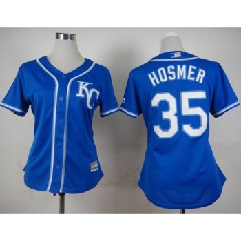 Royals #35 Eric Hosmer Blue Alternate 2 Women's Stitched MLB Jersey Royals #35 Eric Hosmer Blue Alternate 2 Women's Stitched MLB Jersey