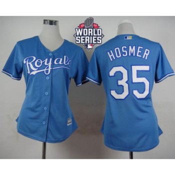 Royals #35 Eric Hosmer Light Blue Alternate 1 W/2015 World Series Patch Women's Stitched MLB Jersey Royals #35 Eric Hosmer Light Blue Alternate 1 W/2015 World Series Patch Women's Stitched MLB Jersey