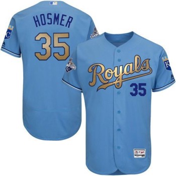 Royals #35 Eric Hosmer Light Blue FlexBase Authentic 2015 World Series Champions Gold Program Stitched MLB Jersey Royals #35 Eric Hosmer Light Blue FlexBase Authentic 2015 World Series Champions Gold Program Stitched MLB Jersey