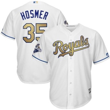 Royals #35 Eric Hosmer White 2015 World Series Champions Gold Program Cool Base Stitched Youth MLB Jersey Royals #35 Eric Hosmer White 2015 World Series Champions Gold Program Cool Base Stitched Youth MLB Jersey