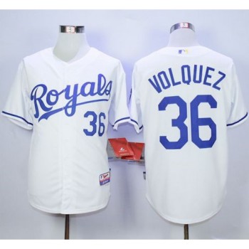Royals #36 Edinson Volquez White Cool Base Stitched MLB Jersey Royals #36 Edinson Volquez White Cool Base Stitched MLB Jersey